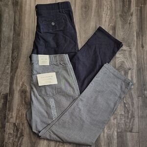 2 Pairs 32x30 Denver Hayes Men's Chinos in Navy and Gray